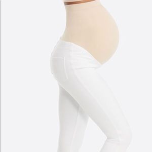 AG White Maternity Panel Skinny Jeans